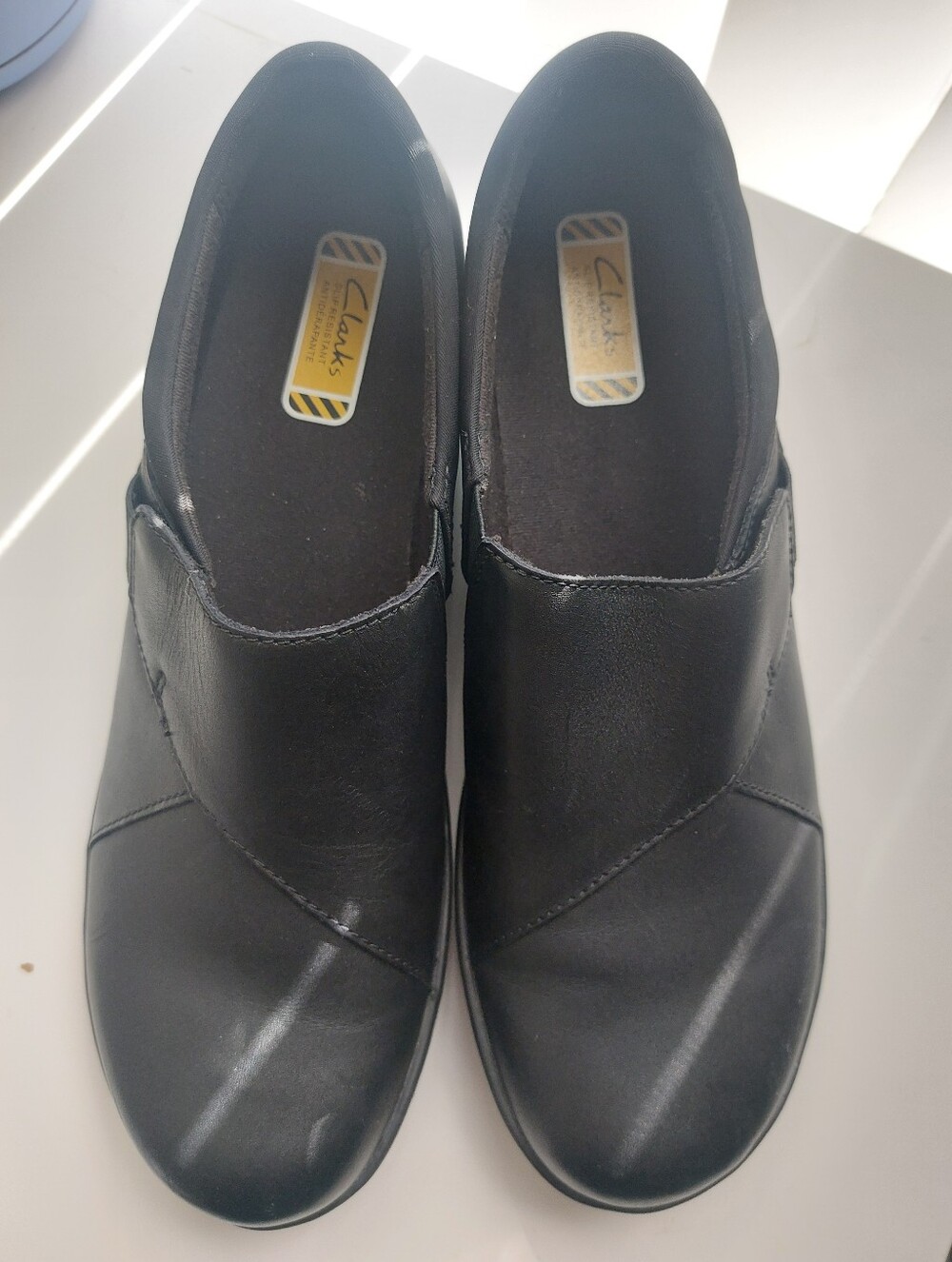 Clarks Black Slip-On Comfort Loafers